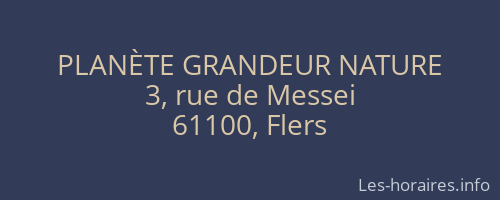 PLANÈTE GRANDEUR NATURE