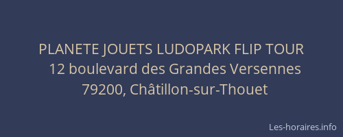 PLANETE JOUETS LUDOPARK FLIP TOUR