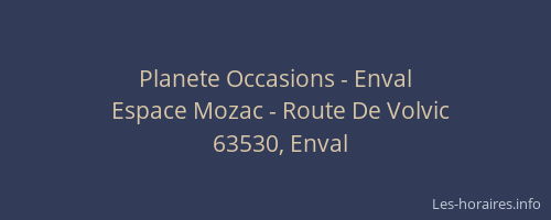 Planete Occasions - Enval
