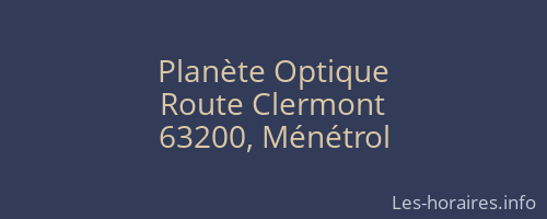 Planète Optique