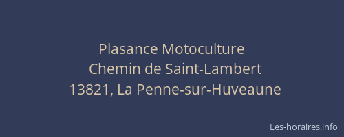Plasance Motoculture