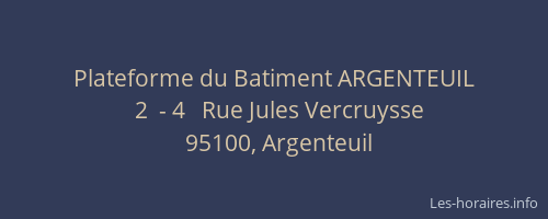 Plateforme du Batiment ARGENTEUIL