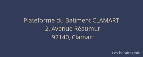 Plateforme du Batiment CLAMART