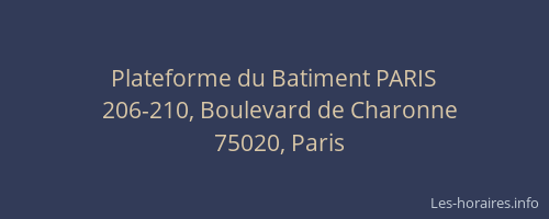 Plateforme du Batiment PARIS