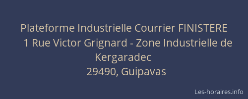 Plateforme Industrielle Courrier FINISTERE