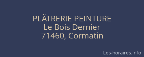 PLÄTRERIE PEINTURE