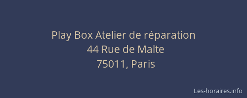 Play Box Atelier de réparation