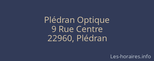 Plédran Optique