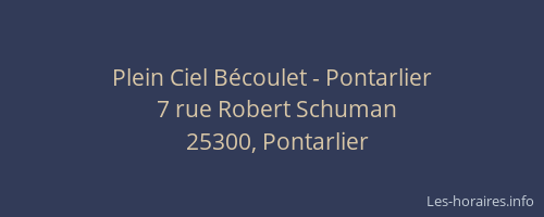 Plein Ciel B&eacute;coulet - Pontarlier