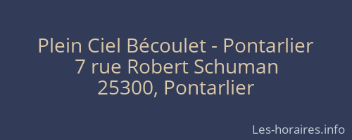 Plein Ciel Bécoulet - Pontarlier