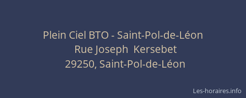 Plein Ciel BTO - Saint-Pol-de-Léon