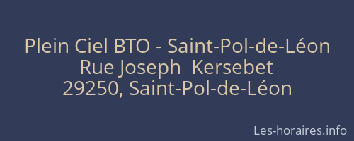 Plein Ciel BTO - Saint-Pol-de-Léon
