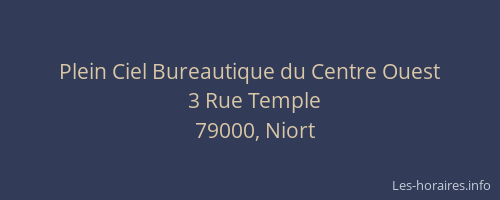 Plein Ciel Bureautique du Centre Ouest
