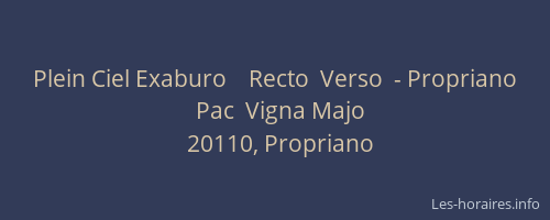 Plein Ciel Exaburo    Recto  Verso  - Propriano