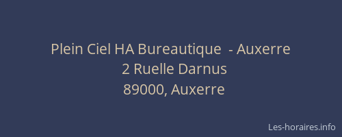 Plein Ciel HA Bureautique  - Auxerre