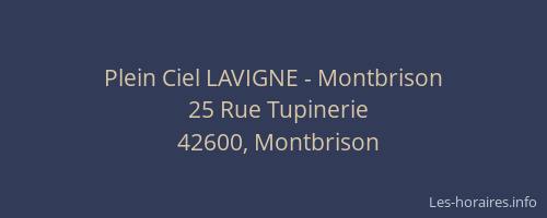 Plein Ciel LAVIGNE - Montbrison