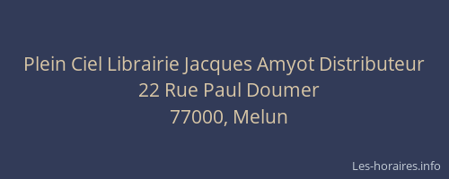 Plein Ciel Librairie Jacques Amyot Distributeur