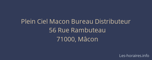 Plein Ciel Macon Bureau Distributeur