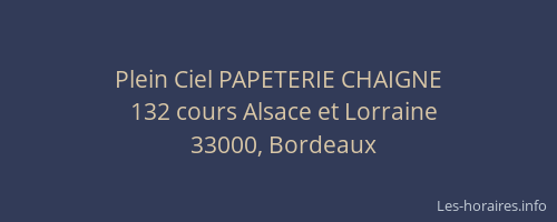 Plein Ciel PAPETERIE CHAIGNE
