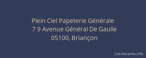 Plein Ciel Papeterie Générale