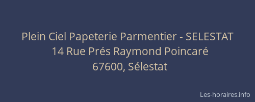 Plein Ciel Papeterie Parmentier - SELESTAT