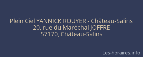 Plein Ciel YANNICK ROUYER - Château-Salins