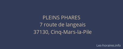 PLEINS PHARES