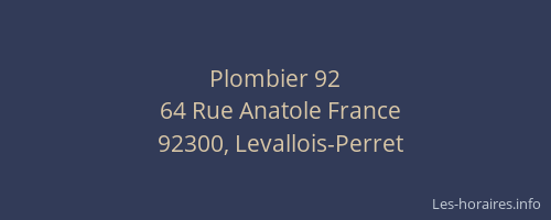 Plombier 92