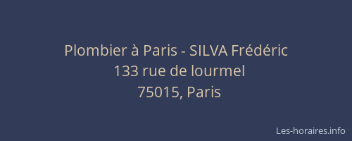 Plombier à Paris - SILVA Frédéric