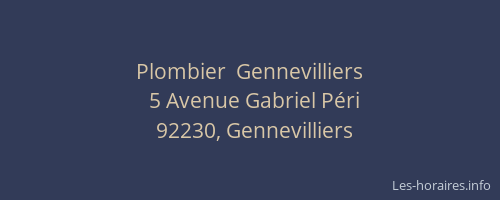 Plombier  Gennevilliers
