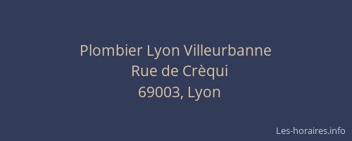Plombier Lyon Villeurbanne