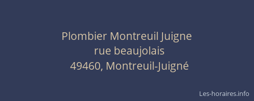 Plombier Montreuil Juigne