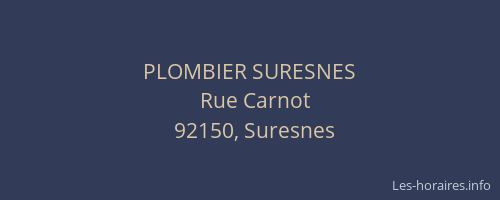 PLOMBIER SURESNES