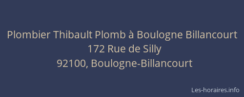 Plombier Thibault Plomb à Boulogne Billancourt