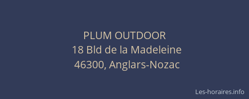 PLUM OUTDOOR