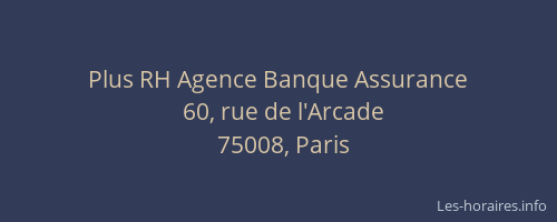 Plus RH Agence Banque Assurance