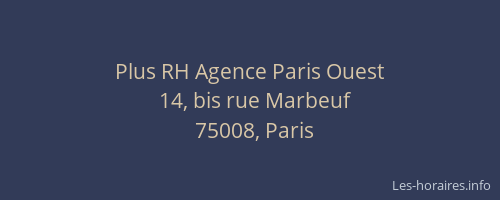 Plus RH Agence Paris Ouest