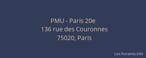 PMU - Paris 20e