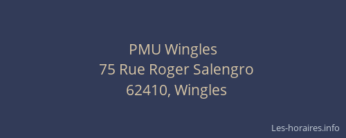 PMU Wingles