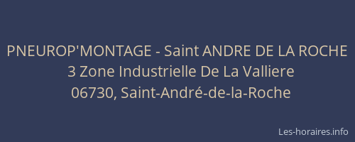 PNEUROP'MONTAGE - Saint ANDRE DE LA ROCHE