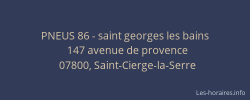PNEUS 86 - saint georges les bains