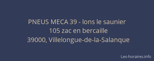 PNEUS MECA 39 - lons le saunier