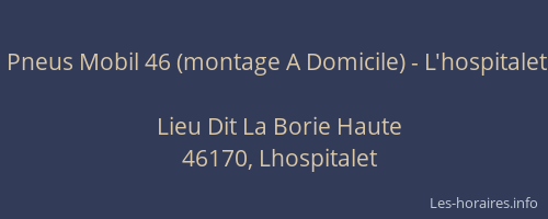 Pneus Mobil 46 (montage A Domicile) - L'hospitalet