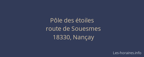 P&ocirc;le des &eacute;toiles