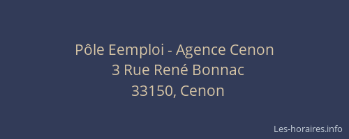 P&ocirc;le Eemploi - Agence Cenon