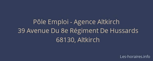 P&ocirc;le Emploi - Agence Altkirch