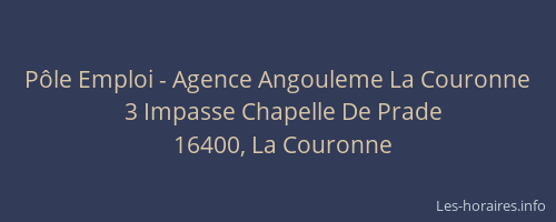 Pôle Emploi - Agence Angouleme La Couronne
