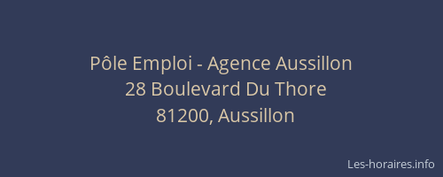 P&ocirc;le Emploi - Agence Aussillon