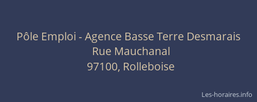 P&ocirc;le Emploi - Agence Basse Terre Desmarais