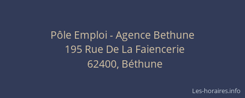 Pôle Emploi - Agence Bethune